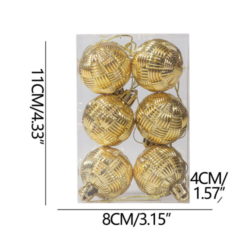 Staron mini Christmas balls ornaments silver 6 pcs 2