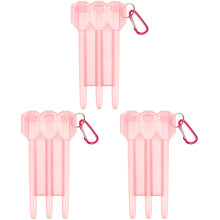 3Pcs Compact Pink Portable Dart Case Storage Box Hard Shell Container