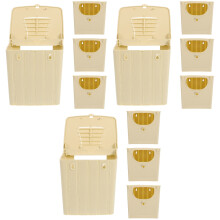 12Pcs Khaki Hanging Bird Nesting Box Plastic Hut for Small Pet Birds