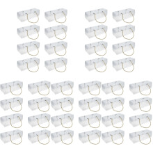 40Pcs White Food Box Clear Cake Container for Sushi Pastry and Cookies