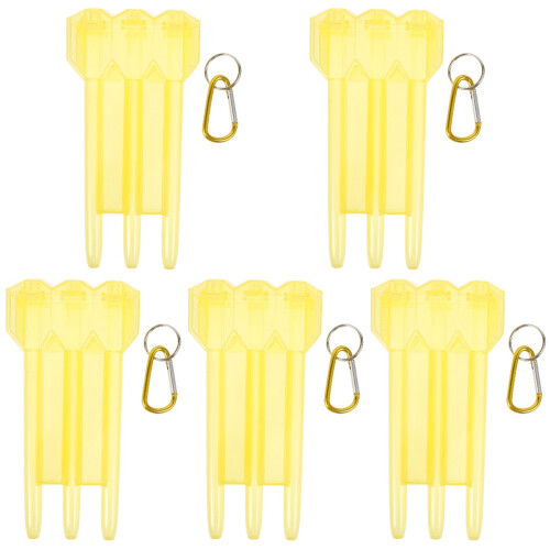 5Pcs Portable Yellow Dart Cases Hard Plastic Multi-Grid Storage Boxes