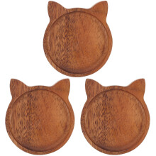 3Pcs Wood Food Serving Tray Smooth Finish Home Use Tray