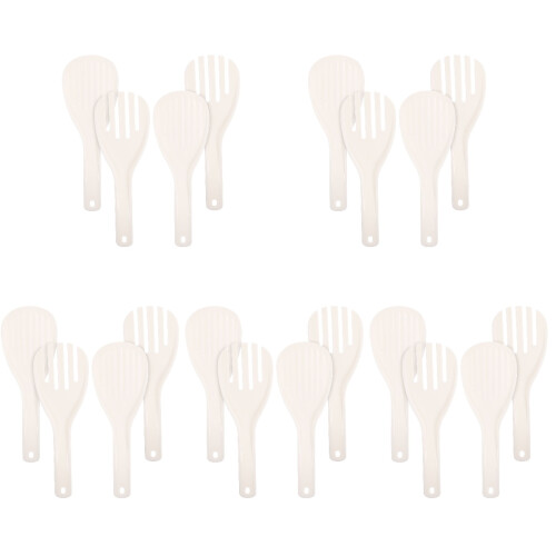20Pcs Smooth White Rice Paddle Spoon Easy Clean Kitchen Cooking Tool