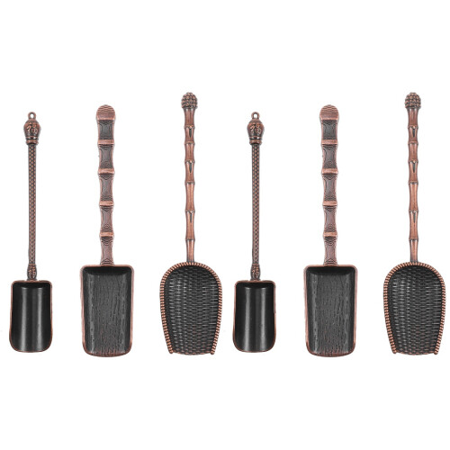 6Pcs Vintage Style Metal Teaspoons Long Handle for Home Cooking Use