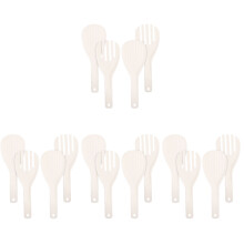 16Pcs Compact White Rice Paddle Cooking Spoons Non-Scratch Tableware