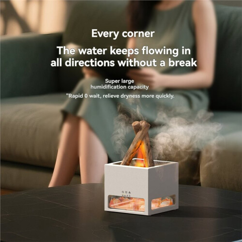 2-in-1 Himalayans Salt Lamp & Essential Oil Diffuser Aromatherapy Diffuser Automatic Fragrance Flame Humidifier White 1