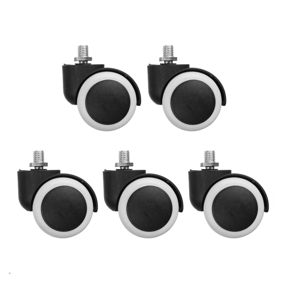 5Pcs 2 Inch Pu Office Chair Caster Wheels, Smooth Quiet Rolling Replacement Chair Wheels For Hardwood Floors 9310869786436