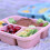 4 Packs Meal Prep Lunch Containers with 4 Compartments, Reusable Bento Box for Kids/Toddler/Adults, Stackable 3