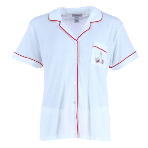 Overslept Women's Pointelle Cherries Notch Pyjama Set 2