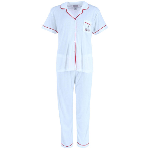 Overslept Women's Pointelle Cherries Notch Pyjama Set 1