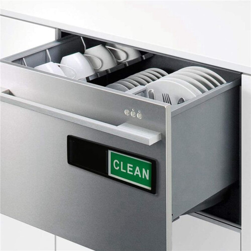 2X Clean Dirty Dishwasher Magnet - Easy to Read Non-Scratch Magnetic Indicator Sign Kitchen Organization Black 2