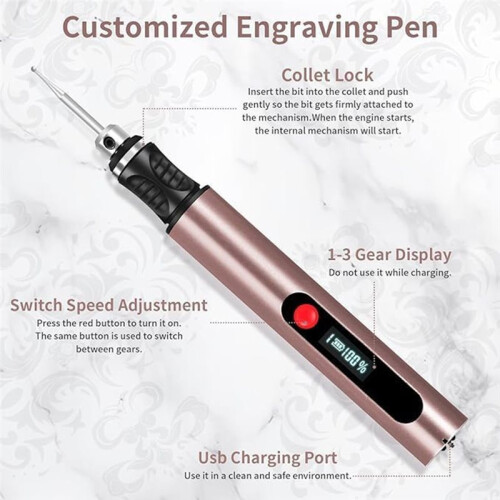 USB Rechargeable Engraving Pen,  Rotary Tool Kit for DIY Crafts, Jewelry, Model Making - 1