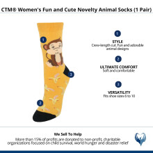CTM Women's Fun and Cute Novelty Animal Socks (1 Pair)