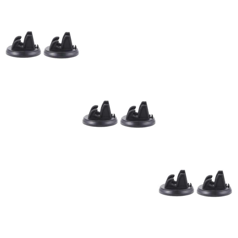 6Pcs Rotatable Silicone Car Phone Holder For Dashboard And Smartphones, NonâSlip 360 Viewing Black 9330225813972