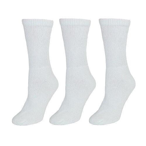 CTM Women's Diabetic Crew Socks (3 Pair Pack) 1
