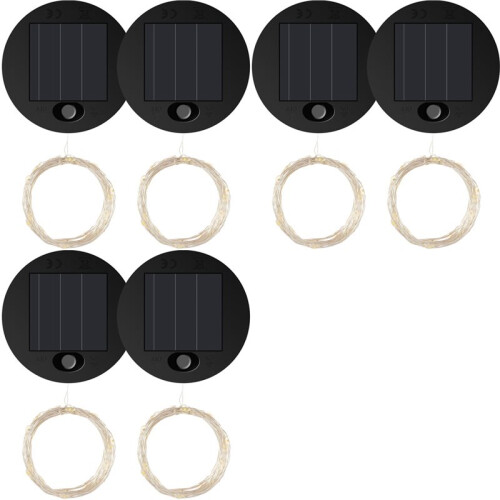 6Pcs Solar Light Replacement Top LED Solar Panel Lantern Lid for Outdoor Hanging Lanterns IP65 Waterproof 1
