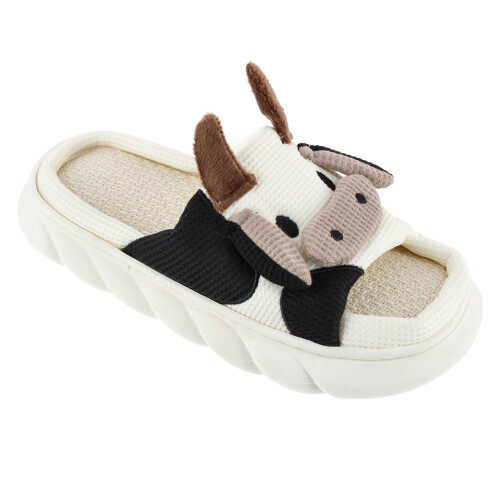 CTM Women's Cow Slide Slippers 1