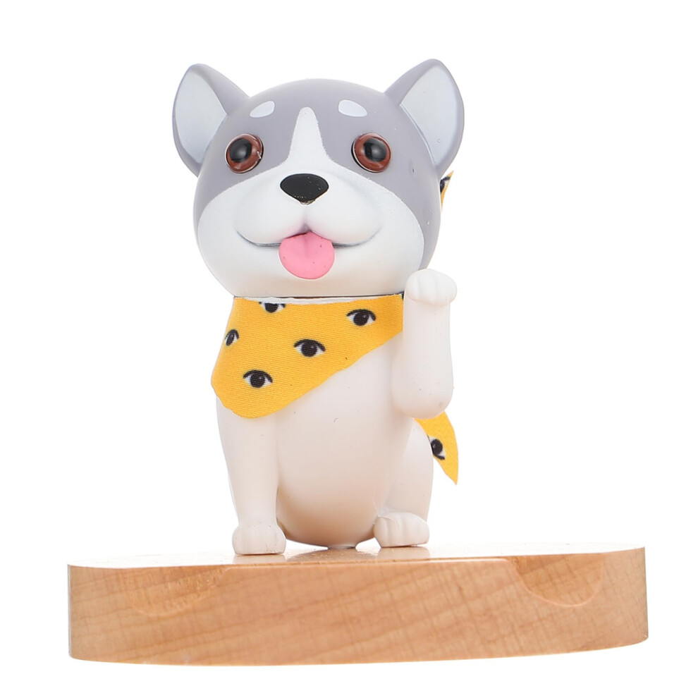 Wooden Dog Phone Holder With Stable Suction Base, Cute Animal Phone Stand For Home Desk 9330225814078