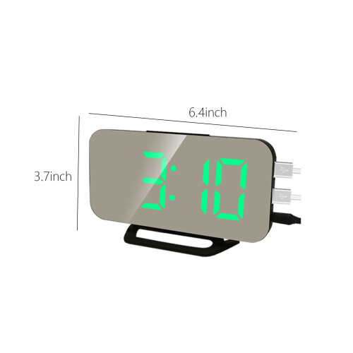 LED-speilvekkerklokke med temperaturvisning 2
