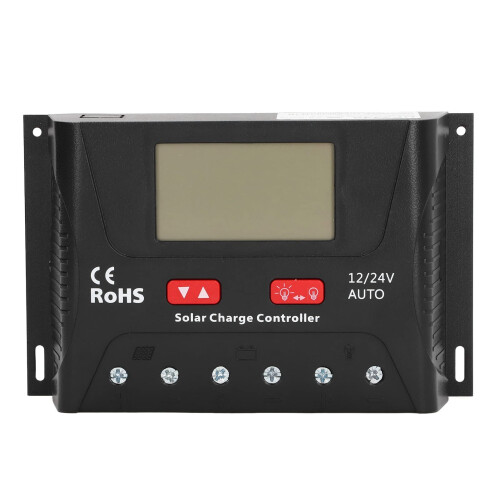 40A PWM Solar Charge Controller 12V 24V with LCD Display, Automatic Voltage Detection, Multi‑Protection, Off‑Grid Power Management