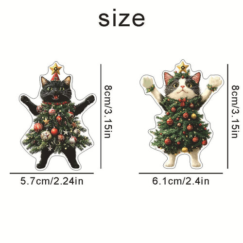 Black Cat Acrylic Christmas Ornament, 2-Sided, 1 Pack 2