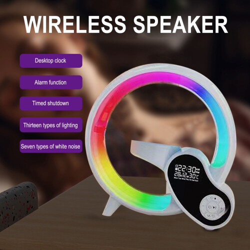 Smart Bluetooth LED-bordlampe med klokke, høyttaler og 2