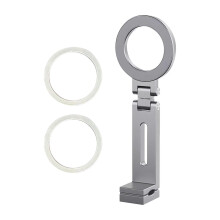 Adjustable Aluminum Phone Stand with Stable Non‑Slip Base for Desk and Home, Silver