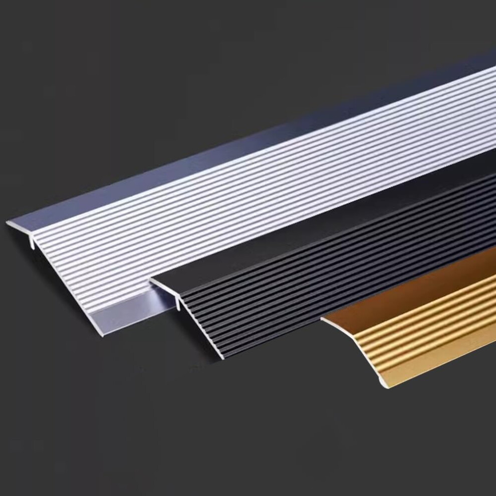 36 Inch Aluminum Floor Transition Strip, Silver Threshold Ramp Reducer For Doorway Tile Laminate Floors 9330225783541