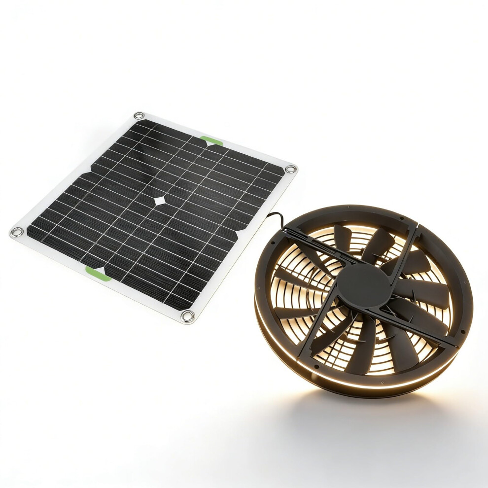 Solar Exhaust Fan 10In 100W With Efficient Cooling, Weatherproof Motor, For Shed Greenhouse Coop 9330225783855