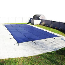 Inground Pool Cover 10ft x 16ft Blue Mesh Safety Cover for Backyard Pools, Tear Resistant PP Fabric
