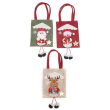 Christmas Linen Gift Bag – Santa, Snowman, Reindeer