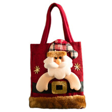 Borsa a tracolla natalizia con bambola, Babbo Natale, pupazzo di neve, cervo e orso (1 pezzo)