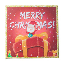 Christmas Gift Box Red Paper 16.8 x 16.8 x 8 cm