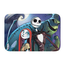 Nightmare Before Christmas Hem Mat Rug 40x60 Inch Black