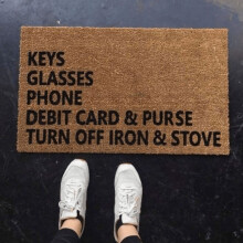 Outdoor welcome mat yellow non-slip 18x30 inches