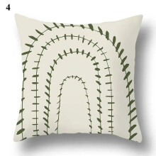 Cotton Linen Pillowcase Green Cactus Pattern 2 pcs