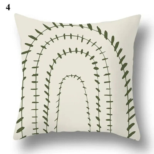 Cotton Linen Pillowcase Green Cactus Pattern 2 pcs