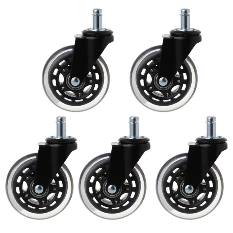 Office Chair Wheels Set Of 5, Heavy Duty Quiet Rolling Casters 11Mm Stem For Hardwood Floors 9330225784364