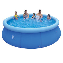 12ft Round Inflatable Swimming Pool Above Ground Spacious Family Pool for Adults and Kids