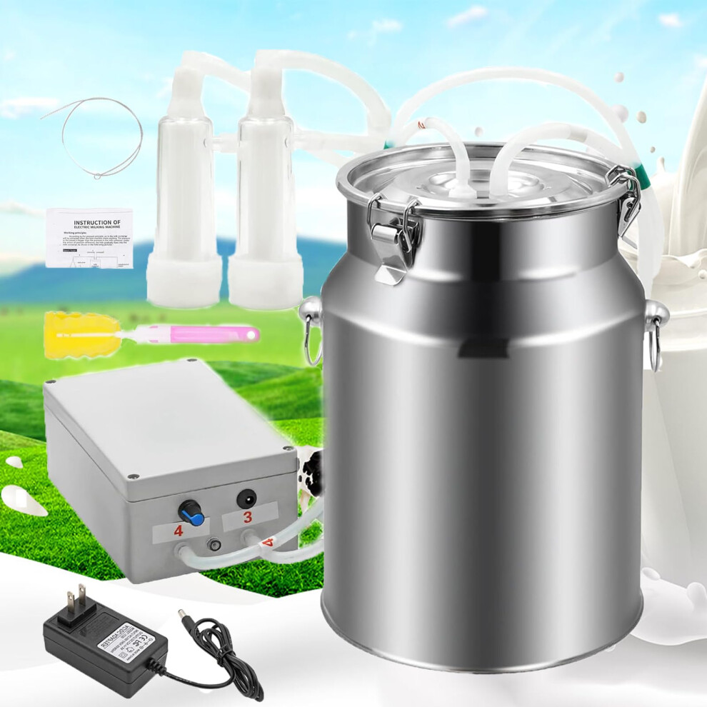 Electric Milking Machine For Goats And Sheep, Automatic Goat Milker With 10L Bucket And Adjustable Pulsation 9330225785439