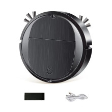 Robot Aspirapolvere Portatile Robot per La Casa, Ricaricabile Tramite USB, per La Pulizia di Pavimenti Asciutti e Bagnati, Nero