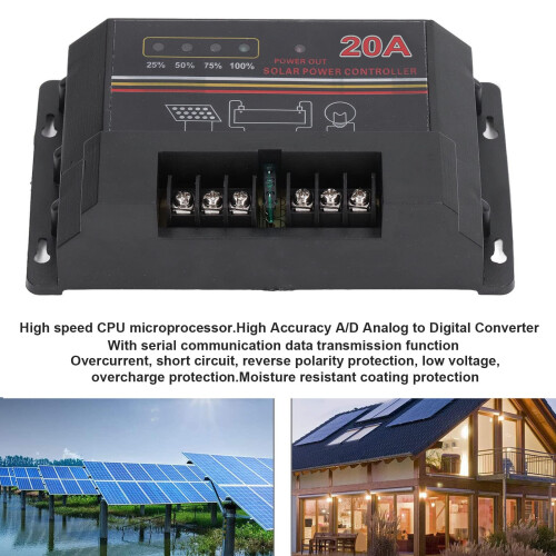 12V 20A Solar Charge Controller with Speed CPU Control, Reliable Energy Regulation for Home Systems 1