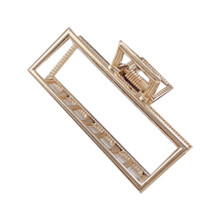 Fashion Gold Claw Clip Geometric Hair Clip Girl Elegant Female Headdress (Square)