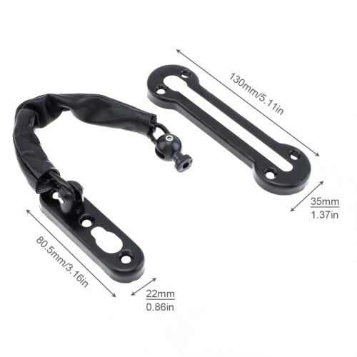 Stainless Steel Door Chain Lock with PU Leather Cover, Spring Antitheft Press Lock for Indoor Security 1