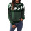 Damen Lässiger Strickpullover mit Geister-Print, Langarm, Rundhalsausschnitt Grün S 1