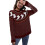 Damen Lässiger Strickpullover mit Geister-Print, Langarm, Rundhalsausschnitt Weinrot M 1
