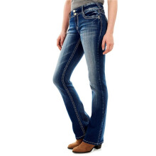 Luscious Curvy Bootcut Jeans for Women Mid-Rise Insta Stretch Denim, Size Inclusive Juniors Jeans Dark XXL