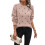 Damen-Pullover mit Punkten, Langärmelig, Rundhalsausschnitt, Strickpullover-Oberteile Rosa L 1