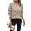 Damen-Pullover mit Punkten, Langärmelig, Rundhalsausschnitt, Strickpullover-Oberteile Khaki S 1