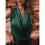 Blusa Regata Feminina Elegante de Cetim com Decote em V e Sem Mangas Verde L 2
